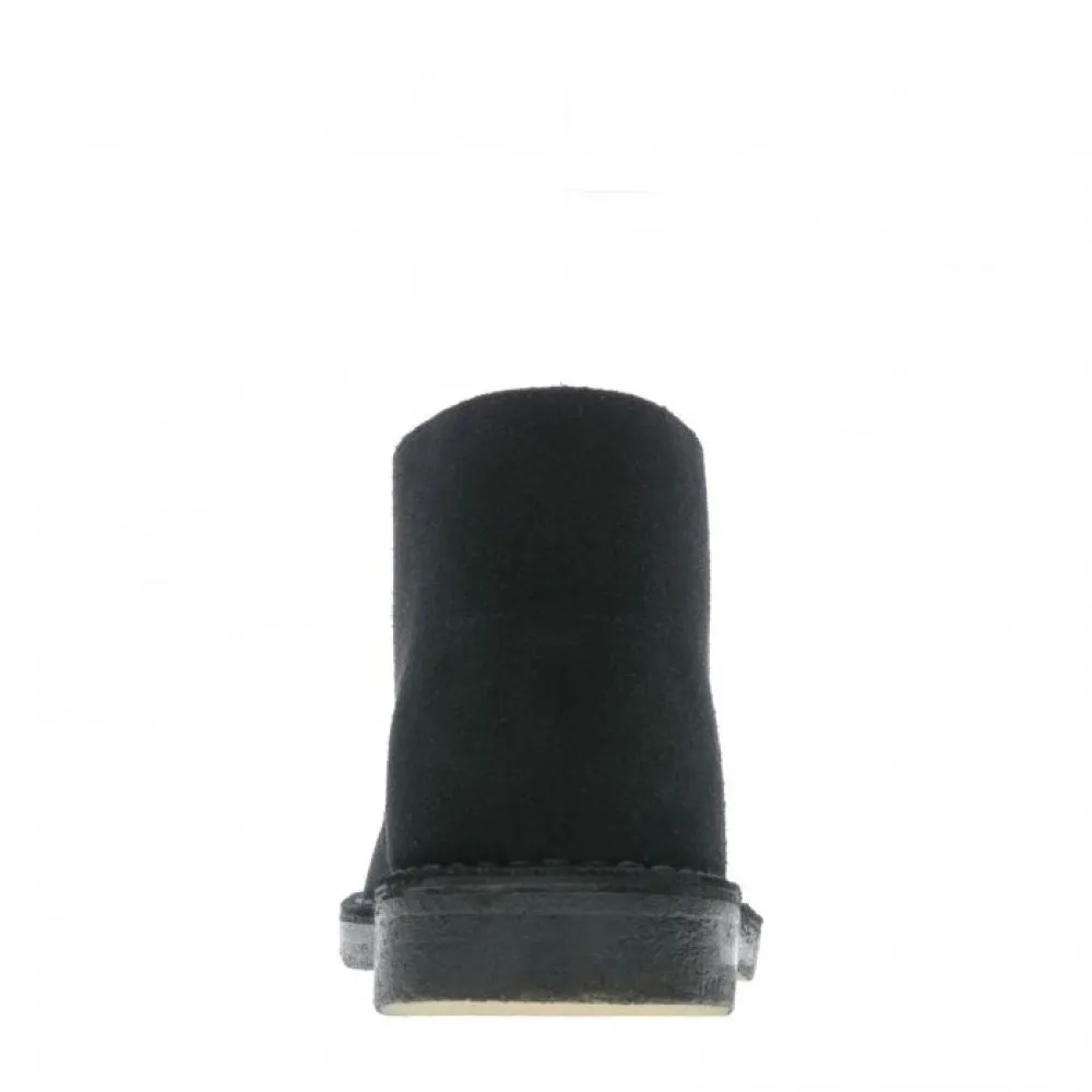 Slip Resistant Rough Terrain Adventure Ready Clarks Men's Desert Boot in Black Suede Built Strong