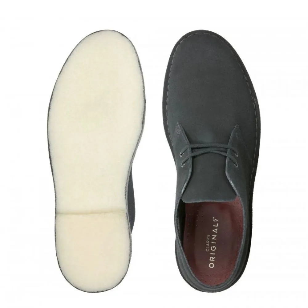 Clarks Men's Desert Boot in Black Suede Built Strong Lace-Up Closure Comfortable Footbed