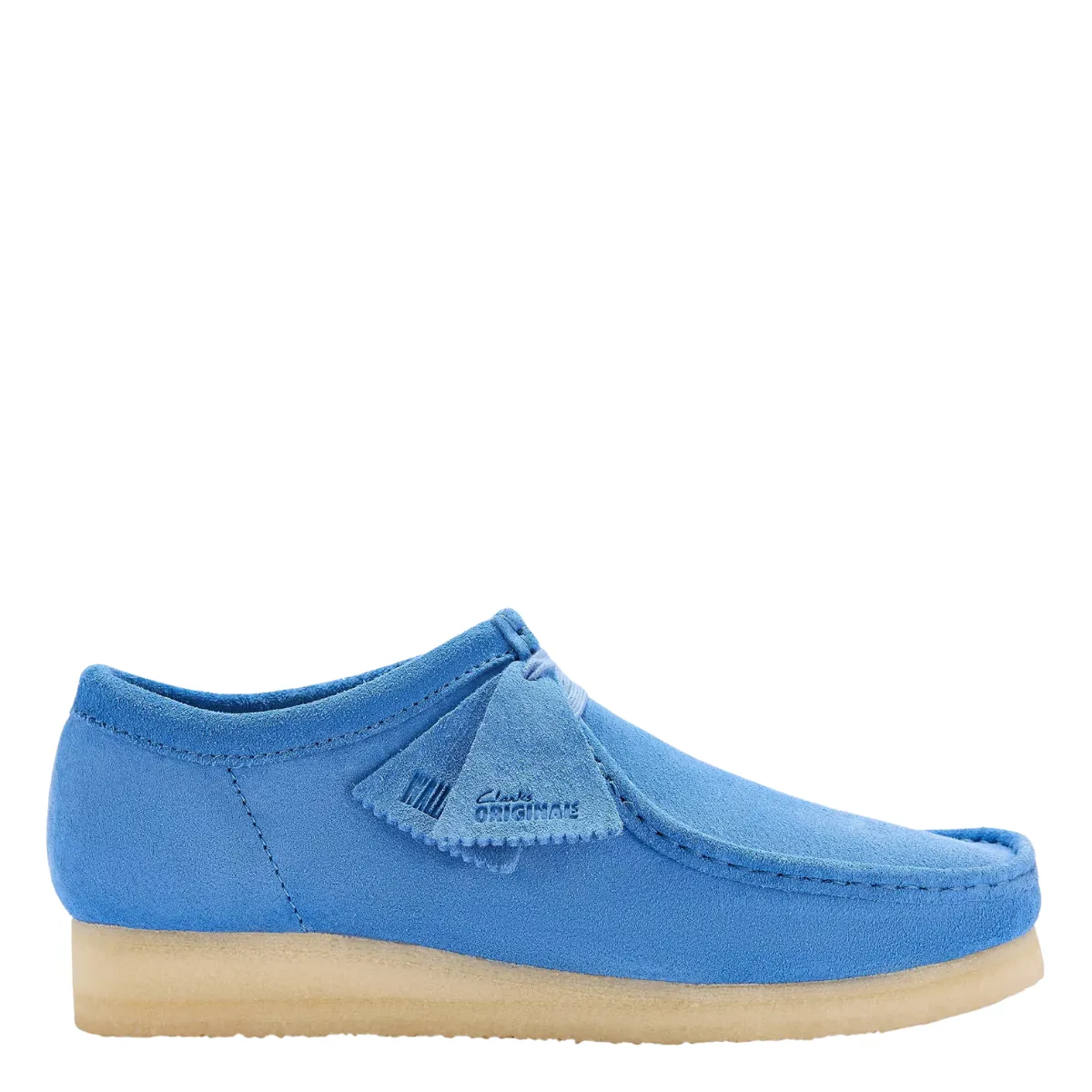 Graduate Clarks Men's Wallabee in Blue Suede Slip-Free Sole