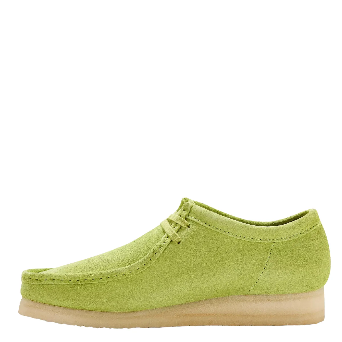 Clarks Men's Wallabee in Lime Suede Sporty Vibes Milan Shine Feather Light Backcountry Camper