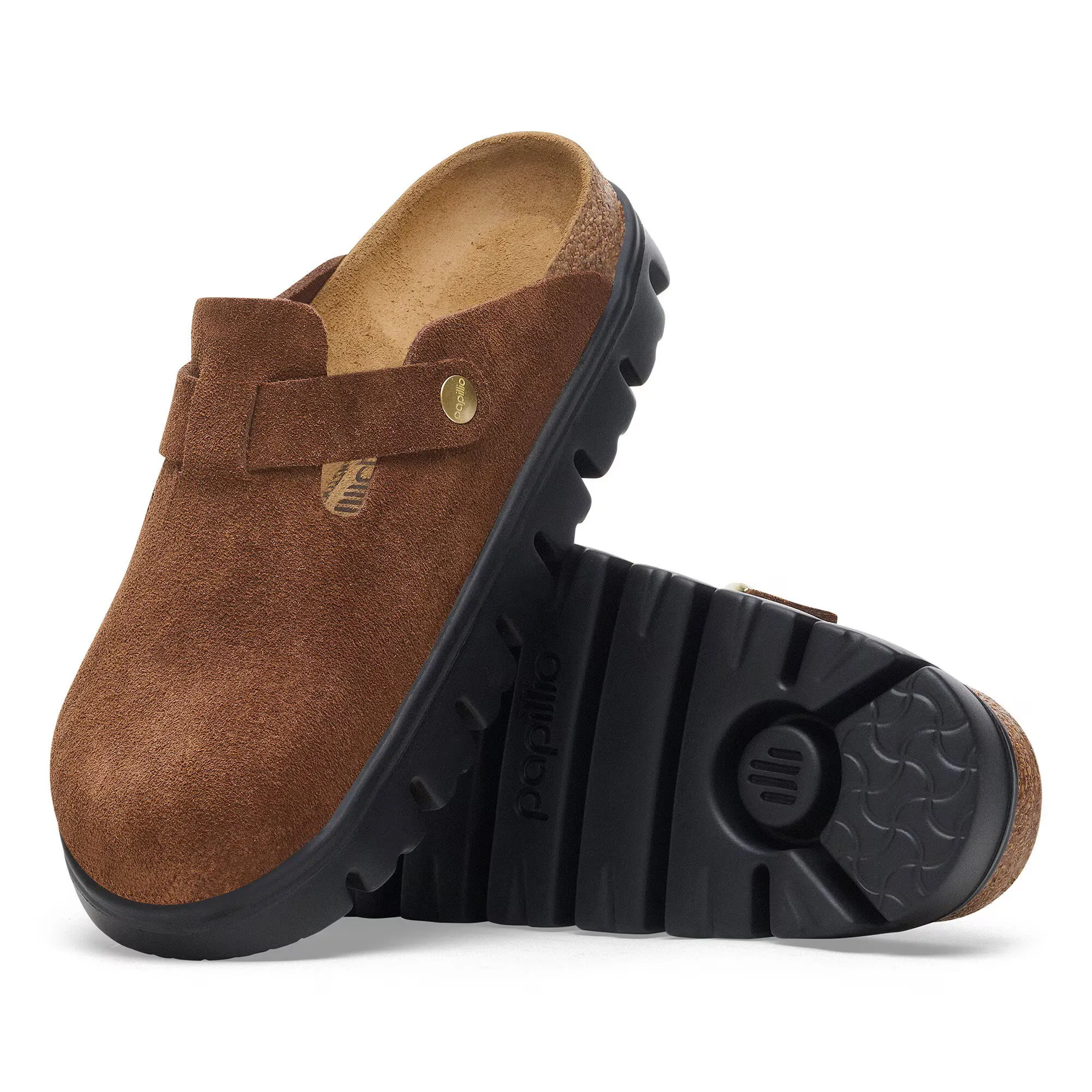 light shoes Versatile Comfort BIRKENSTOCK BOSTON CHUNKY - DARK TEA SUEDE