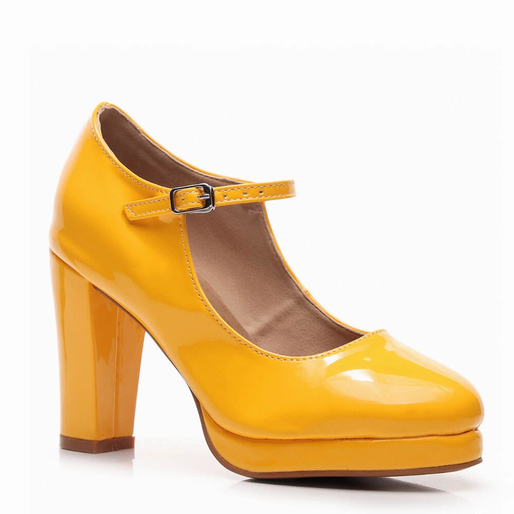 Summer Step Claudia - Yellow Vegan Patent - Street Sole