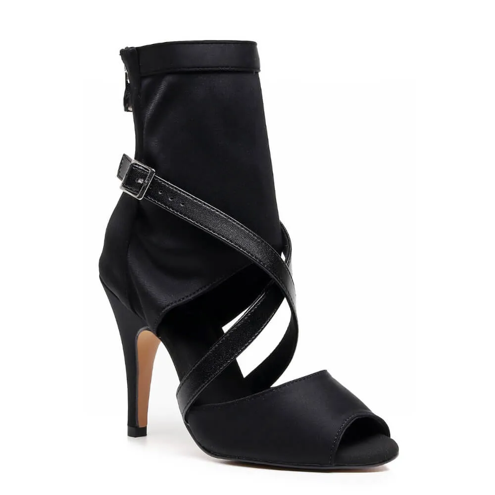 Contoured Fit Sabeena - Black Lycra - Street Sole