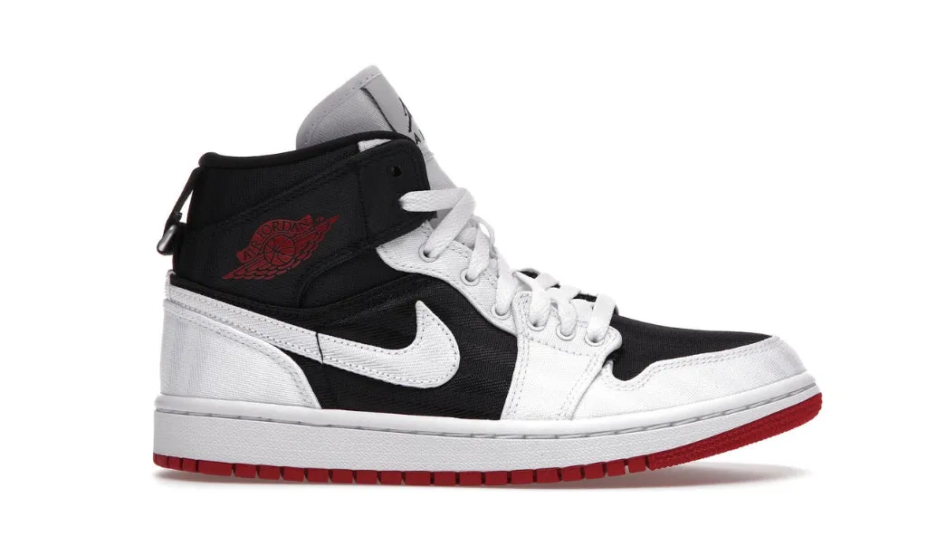 Stretch Fabric Travel Light Jordan 1 Mid SE Utility Canvas White Black Gym Red (W)