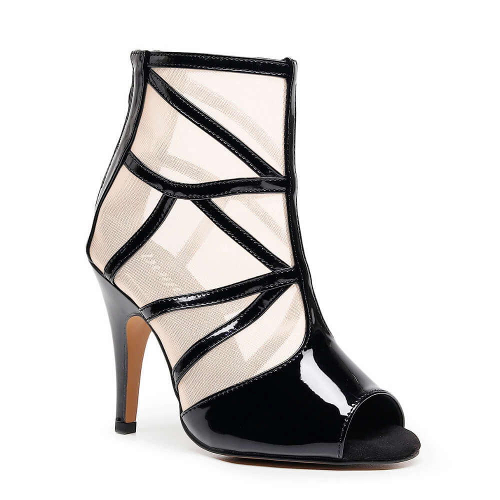 Sleek Pumps Seven - Black Vegan Patent  - Street Sole