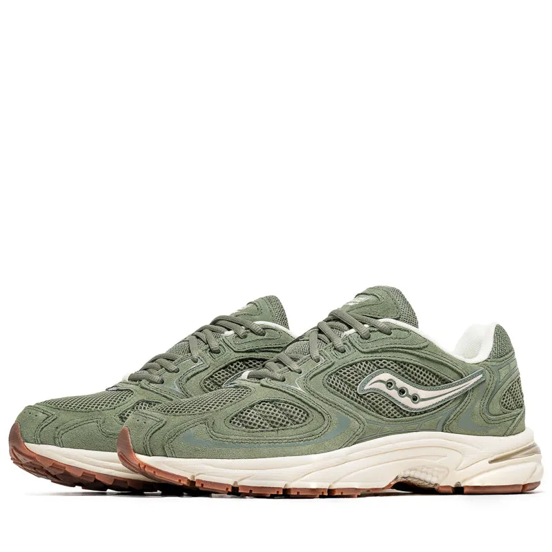 Saucony Grid Jazz 9 - Olive/Off White Leather Material anti - injury