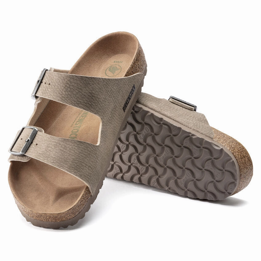Fashion Travel Shoes White Clean Arizona Classic Footbed : Gray Taupe Vegan