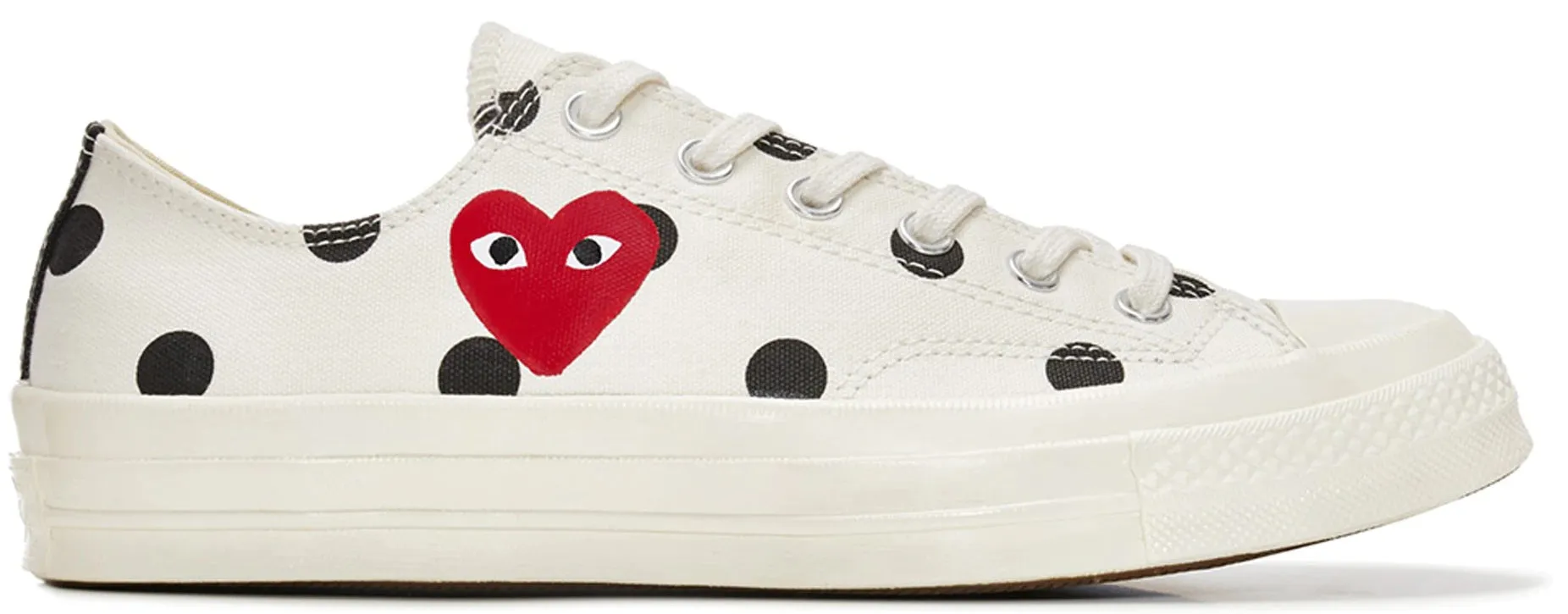 Converse Chuck Taylor All-Star 70s Ox Comme des Garcons PLAY Polka Dot White Flexibility Feature Color Mix