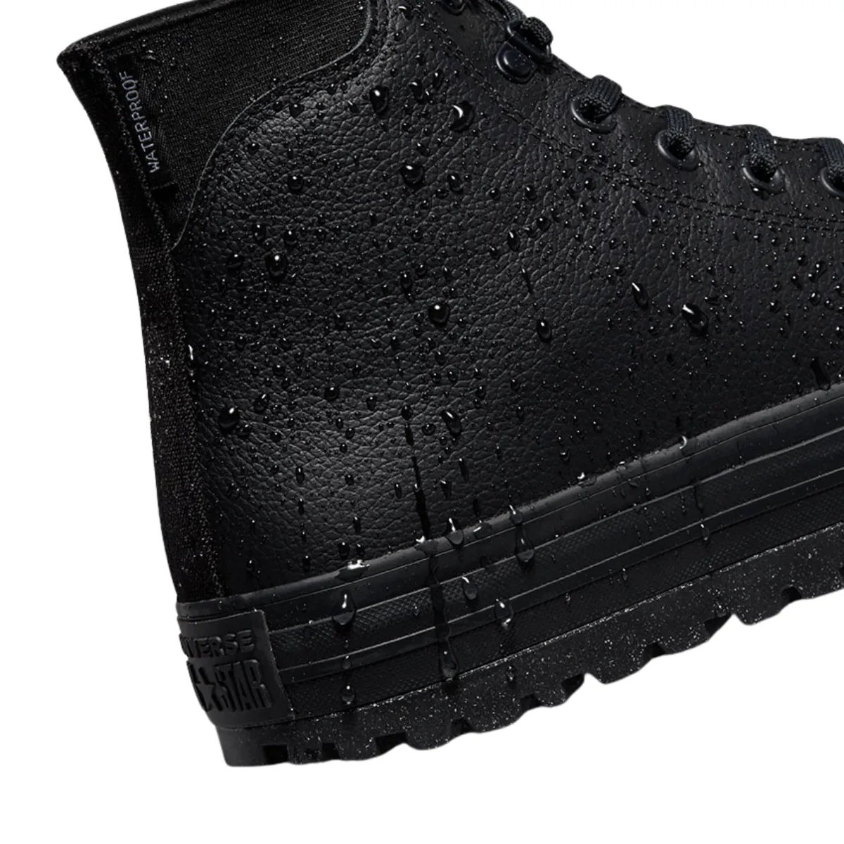 Converse Women's Chuck Taylor All Star City Trek Waterproof Boot High Top in Black/Black/Black Adjustable Quick Wear