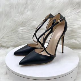 Paris Vibe Cross Strap High Heel Pumps