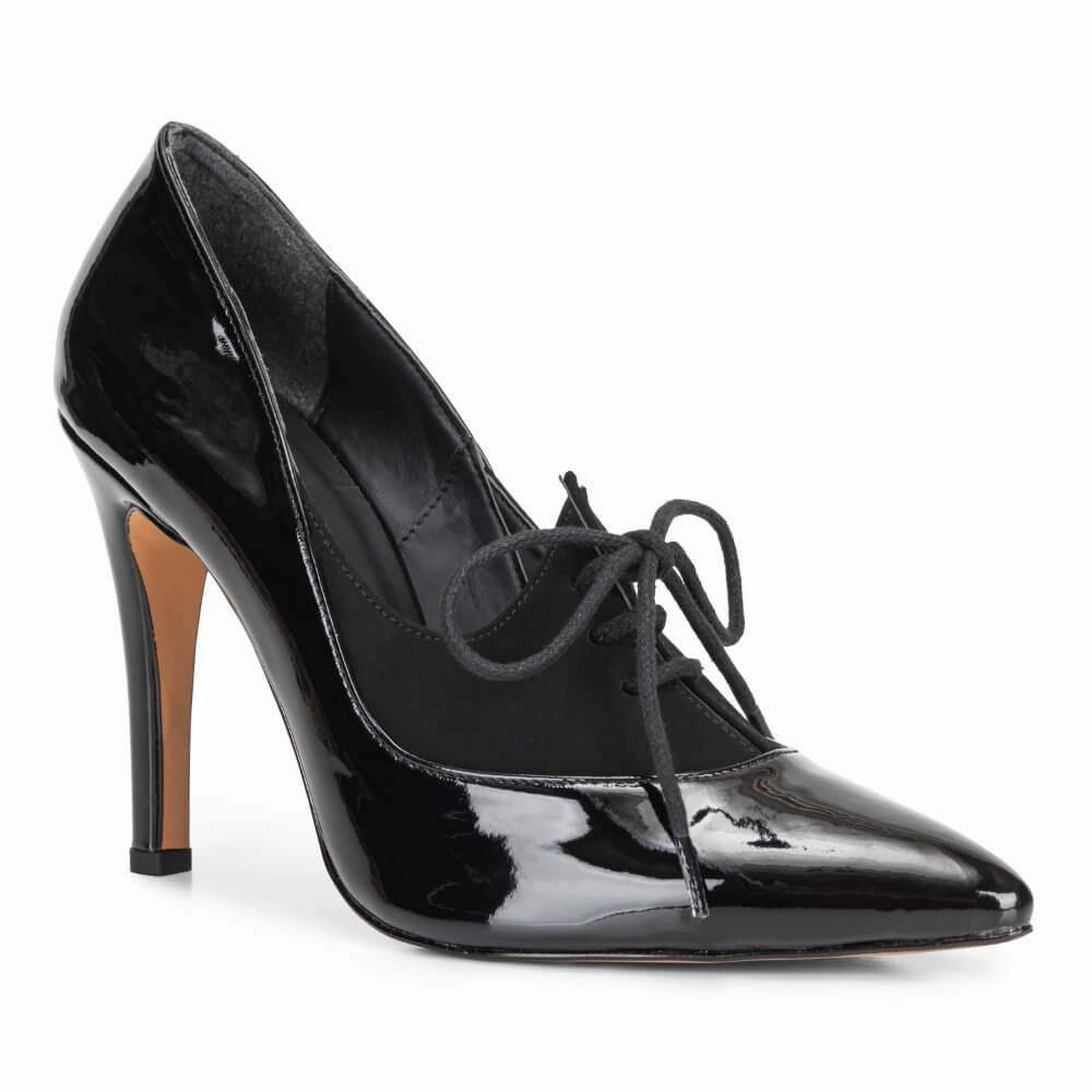 Dafne - Black Vegan Leather - Street Sole Italian Flair All Day Wear