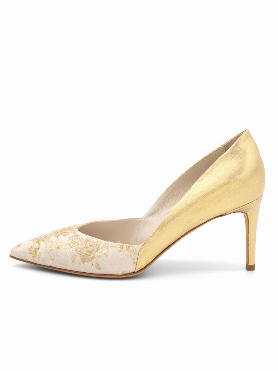 Seline Pointed Toe Pump Brocade Unique Style
