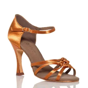 Leyla - Tan Satin - Suede Sole - Dance Floor Only Grace Spark