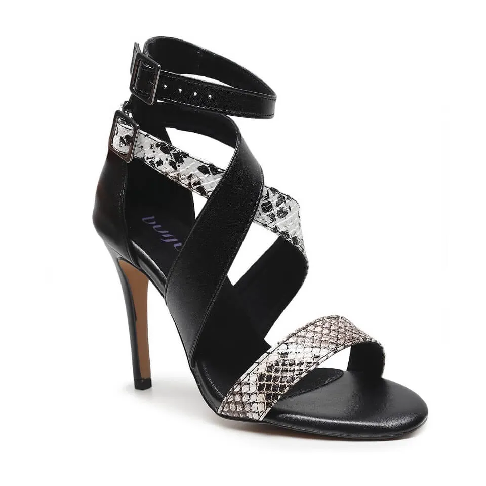 Modern Vibe Travel Glam Dos Lados - Black Snake Vegan Leather - Street Sole