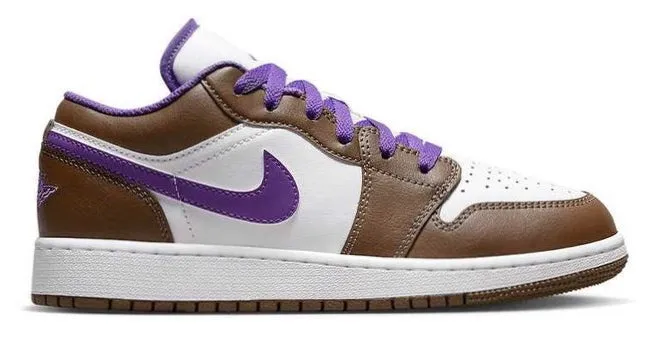 Stride Bold Spanish Bold Nike Air Jordan 1 Low "Brown and Purple" (GS)