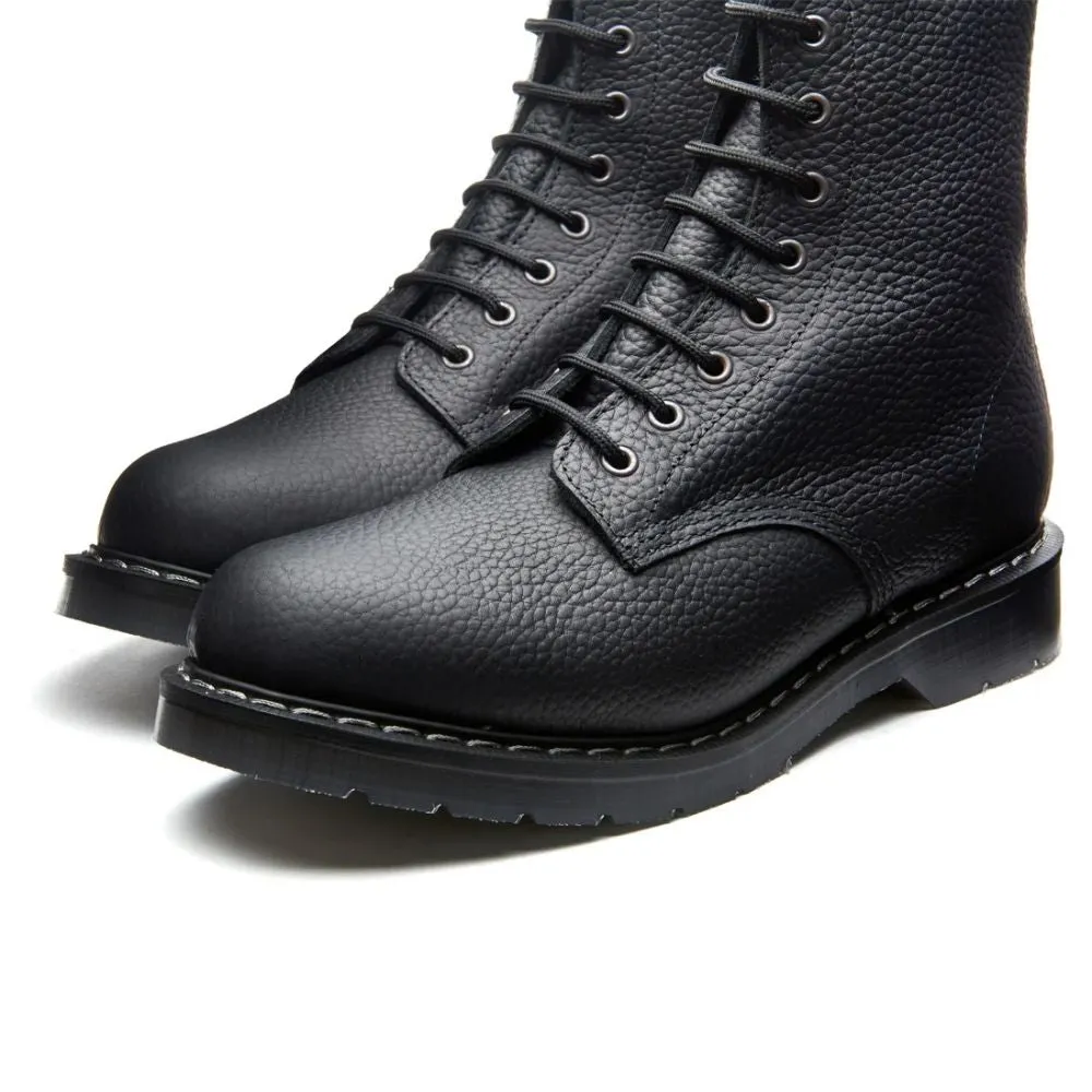 Subtle design Quality Design Durable Style Solovair 8 Eye Derby Boot in Black Greasy Grain