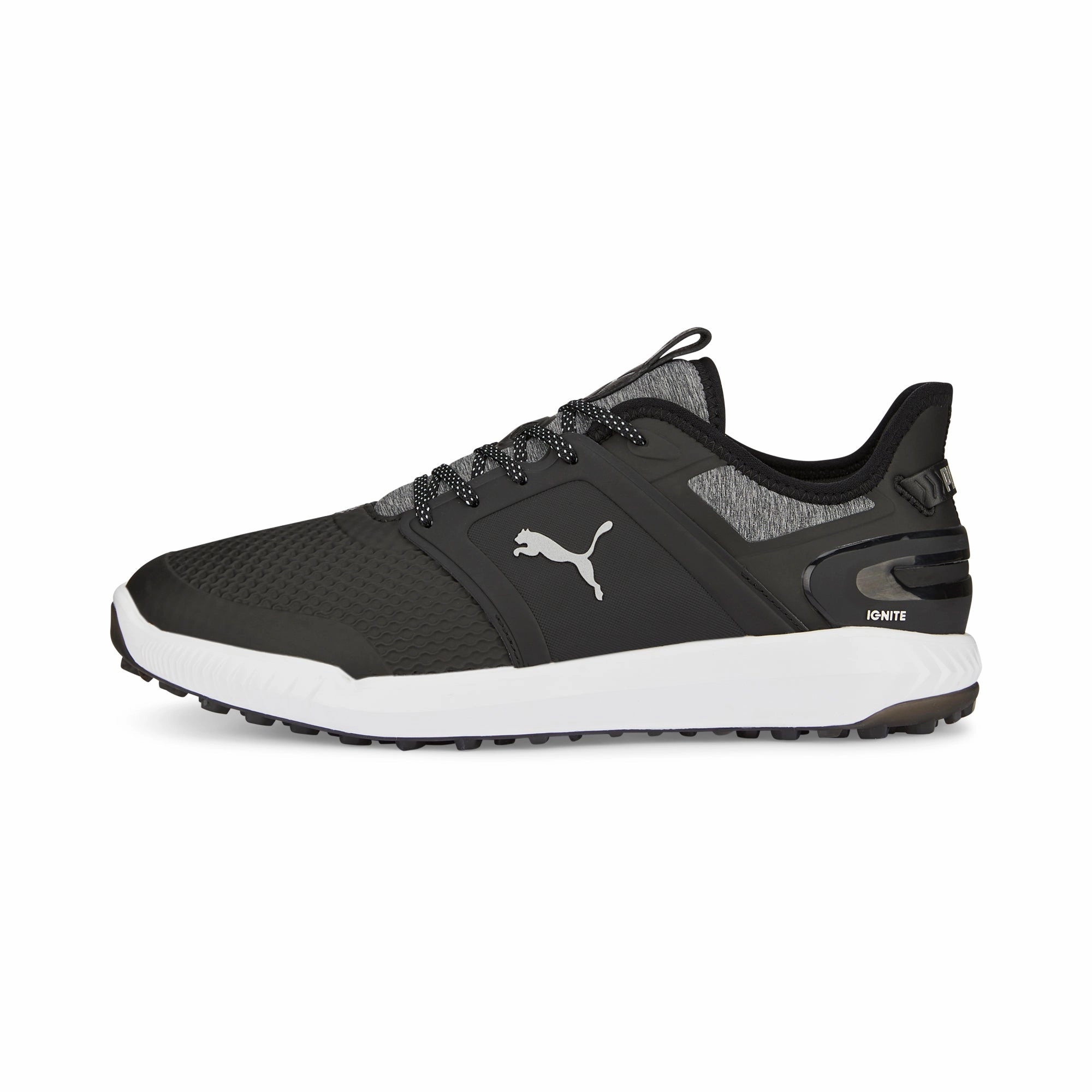 IGNITE ELEVATE Spikeless Golf Shoes | Puma Black / Puma Silver Sophisticated traction Breathable Upper