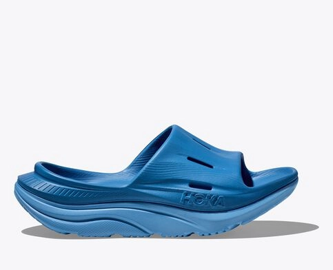 Evening Ease Modern Steps HOKA ALL GENDER ORA RECOVERY SLIDE 3 - COASTAL SKY/ALL ABOARD