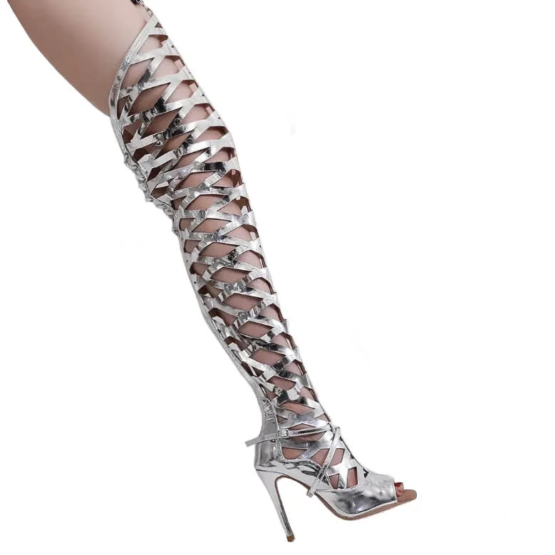 Gladysse - Silver Vegan Leather - Street Sole Trendy Footwear