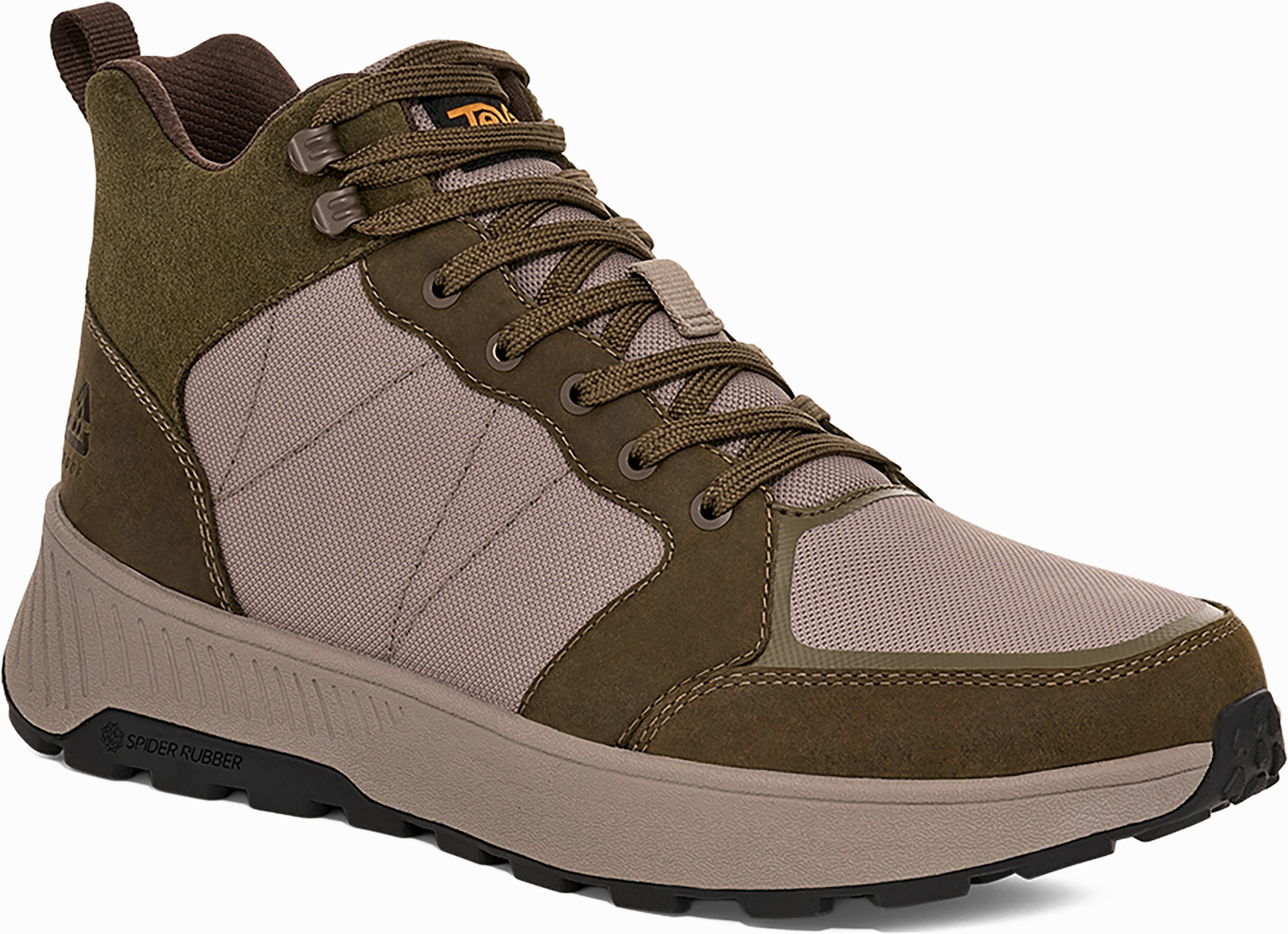 Quarter turn view Men's Teva Footwear style name Ellwood Mid Rp in color D TAUPE. Sku: 1162470-DODT