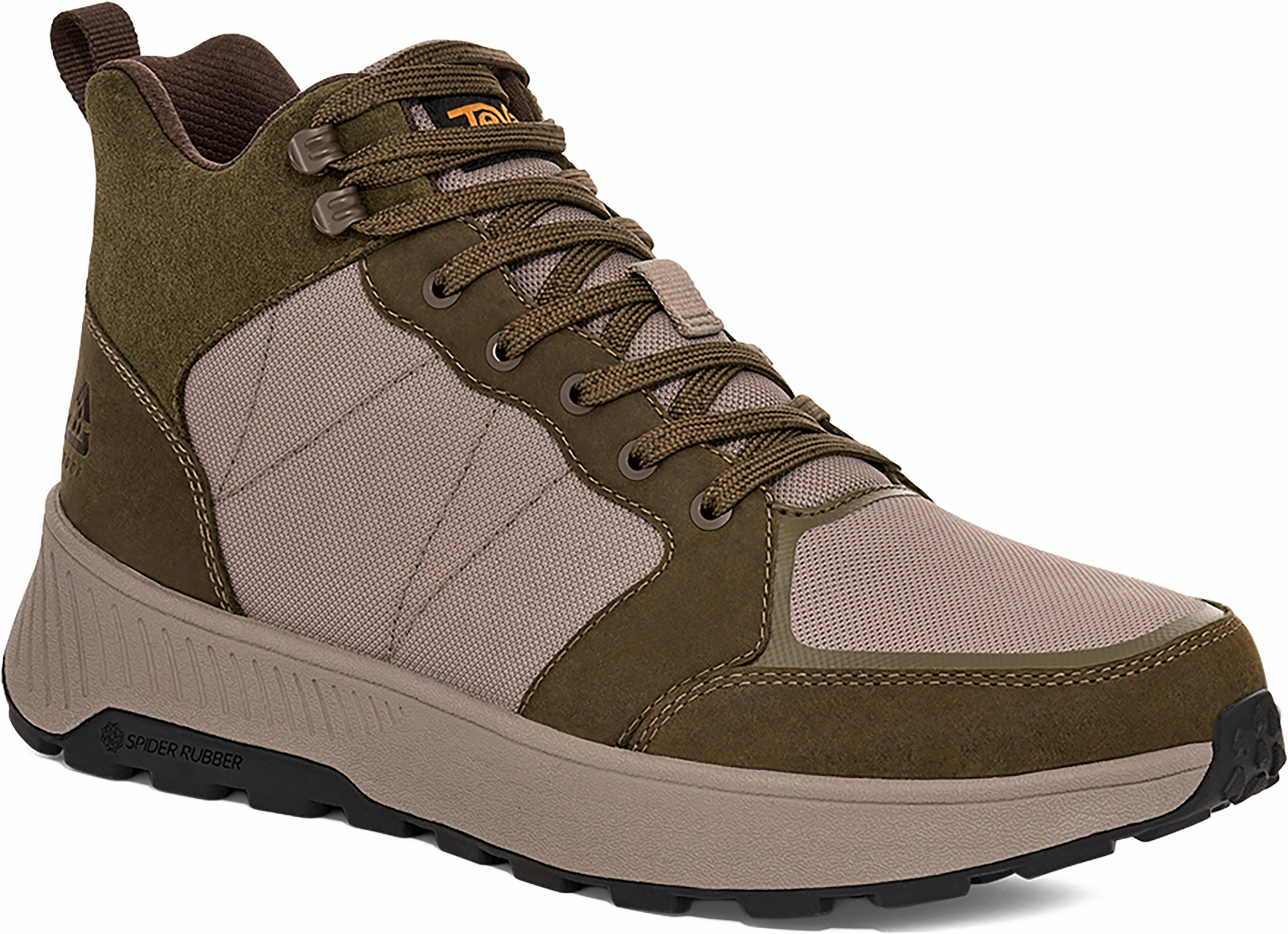 Quarter turn view Men's Teva Footwear style name Ellwood Mid Rp in color D TAUPE. Sku: 1162470-DODT