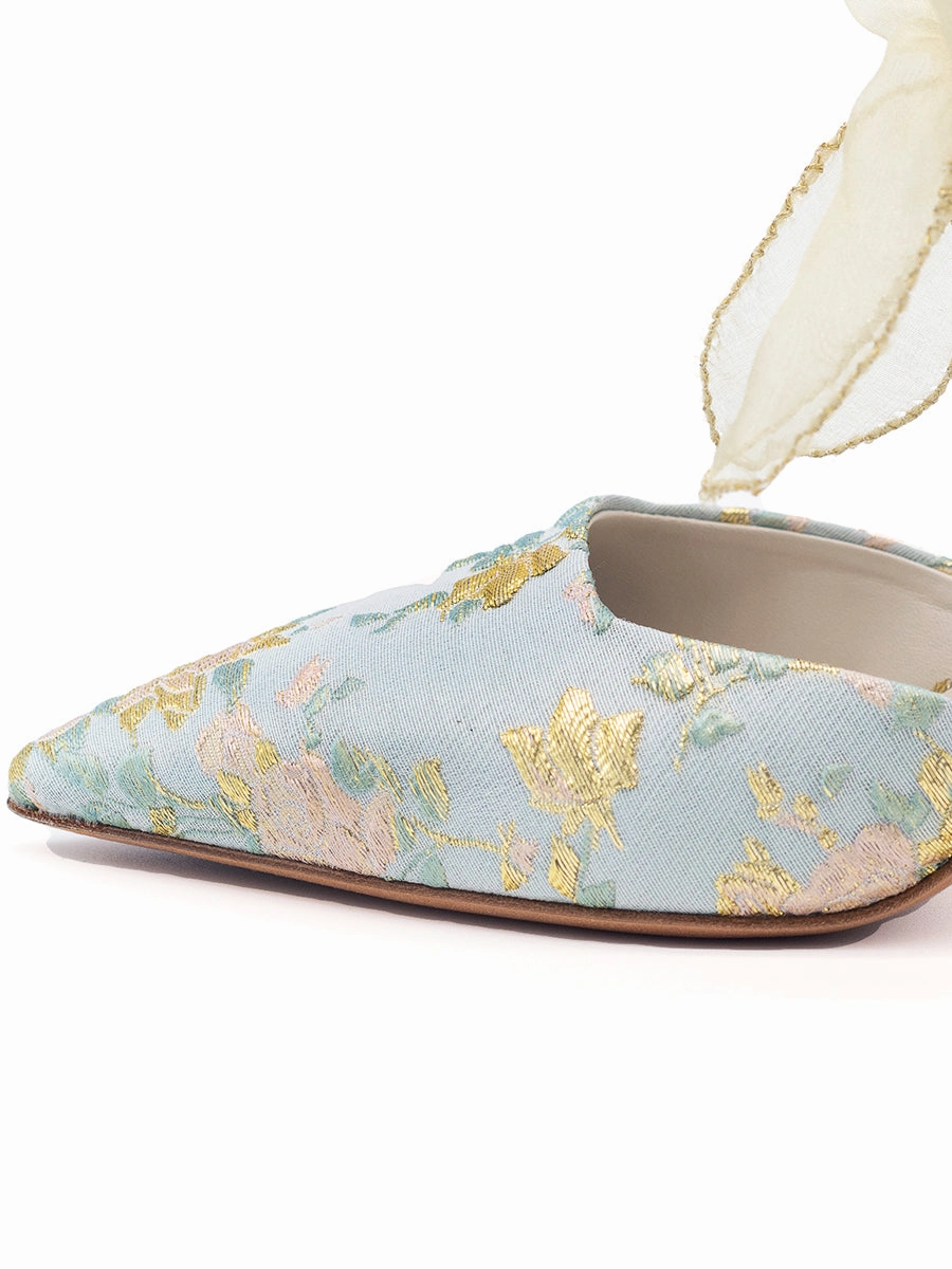 Contoured Fit Elvie Pointed Toe Pump Brocade