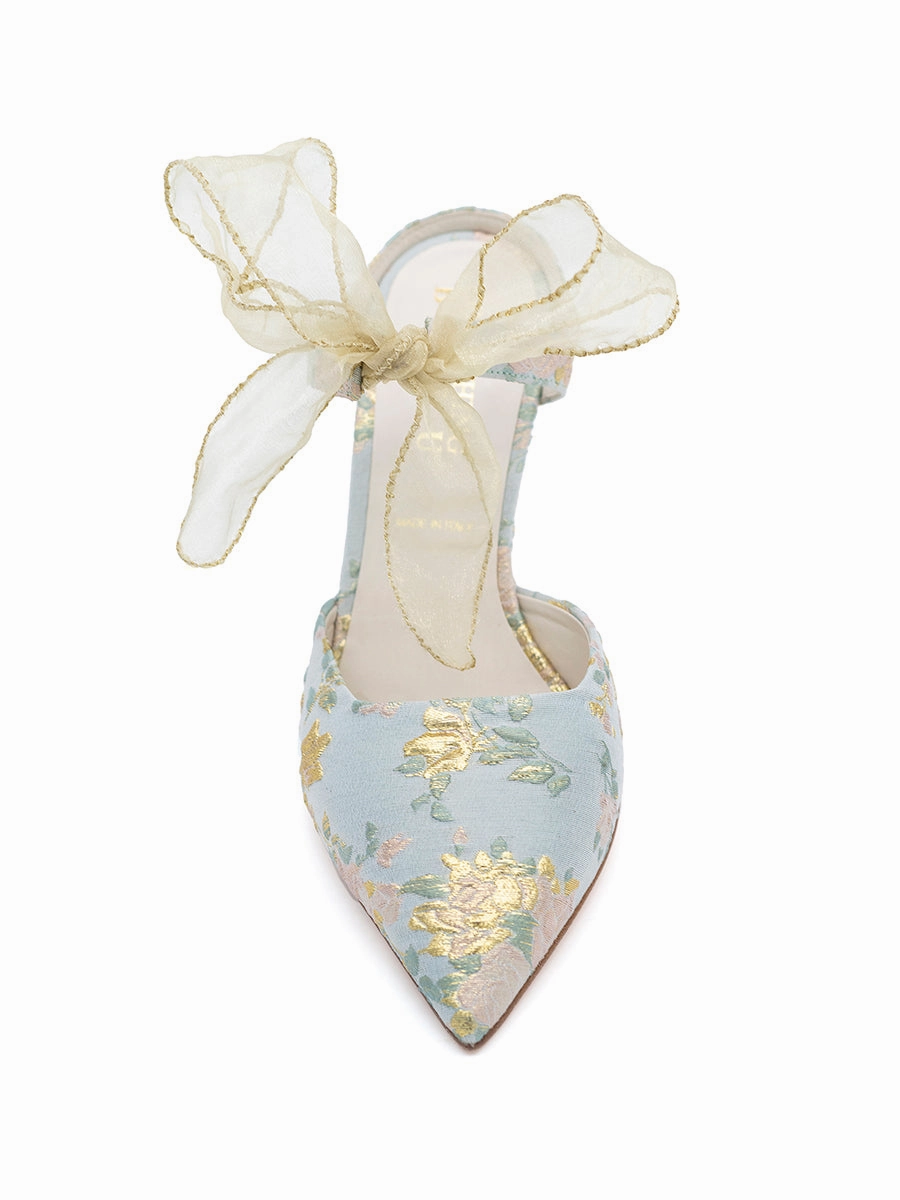 Elvie Pointed Toe Pump Brocade Urban Style Trendy Style