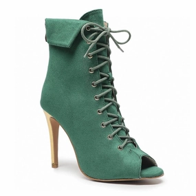 Open Back Heels Empower - Green Vegan Suede - Street Sole