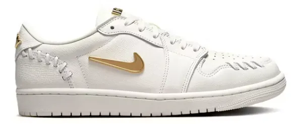 Breathable mesh Snow Ride Jordan 1 Low Method of Make Sail Metallic Gold (Women's)