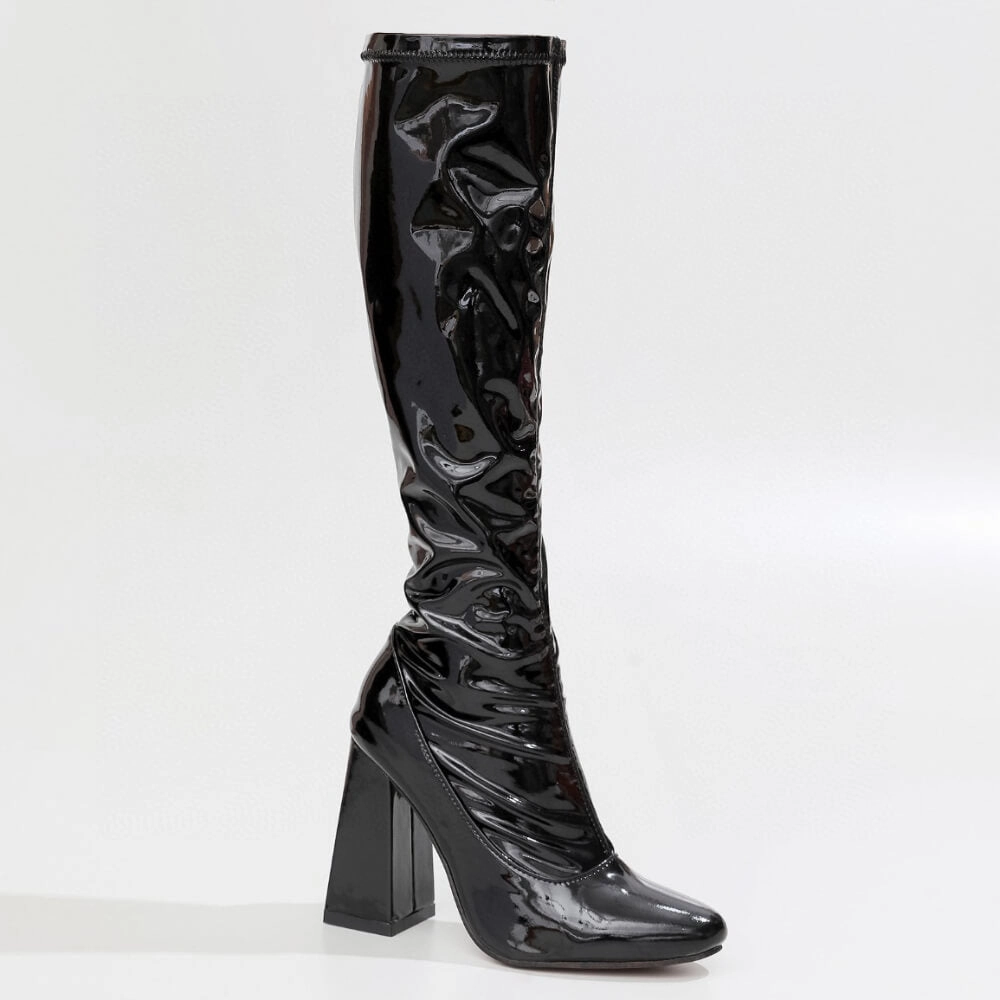 Icon Piece La Gogo Calf Boot - Black Wet Look - Street Sole