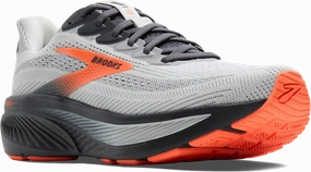 Quarter turn view Men's Brooks Footwear style name Ghost 17 Double Wide in color OYSTER MUS. Sku: 110442-4E048