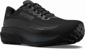 Quarter turn view Men's Brooks Footwear style name Ghost 17 GTX Medium in color BLK/BLK/EB. Sku: 110462-1D020