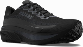 Quarter turn view Men's Brooks Footwear style name Ghost 17 GTX Medium in color BLK/BLK/EB. Sku: 110462-1D020