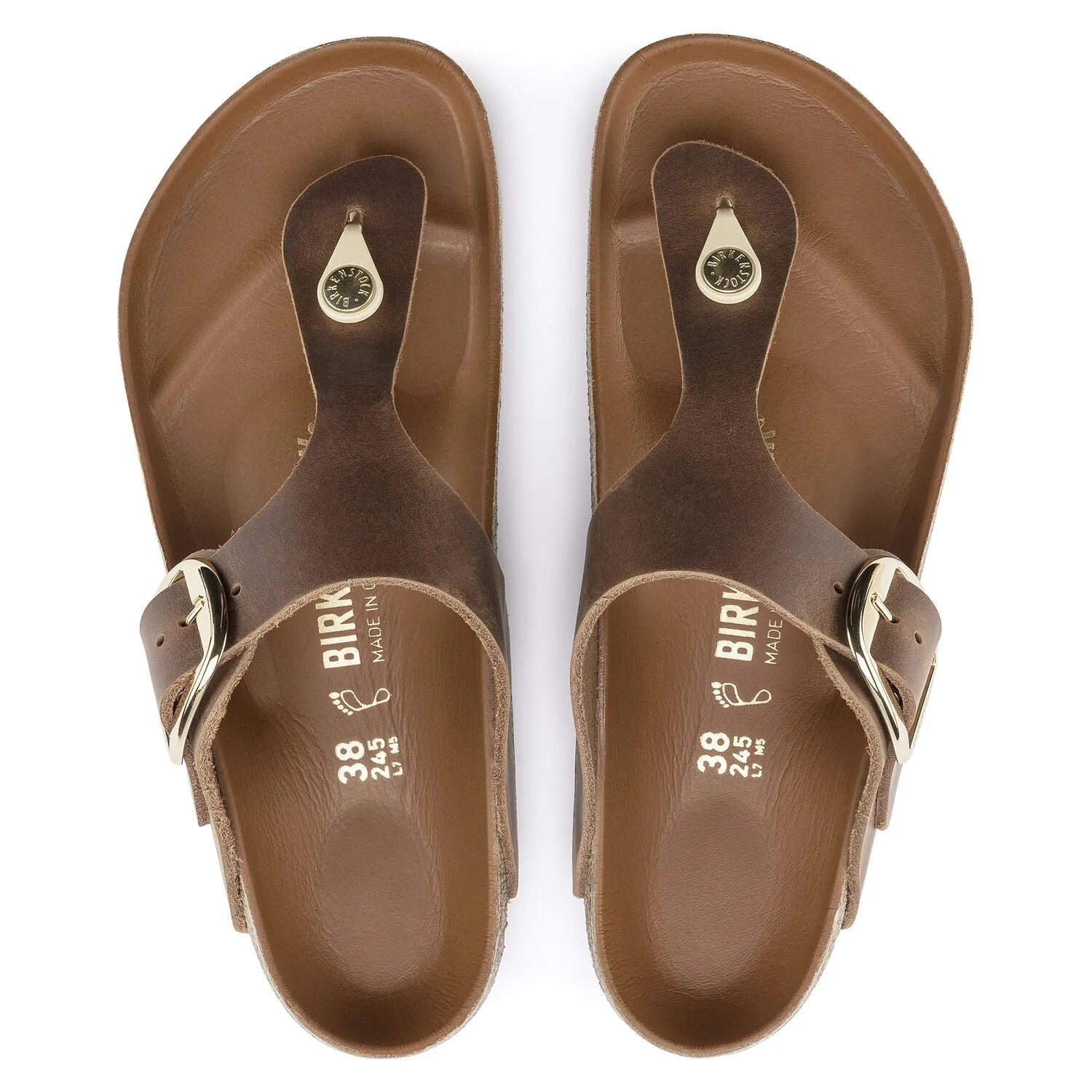 Gizeh | Big Buckle | Leather | Cognac Swim Ready Teen Edge