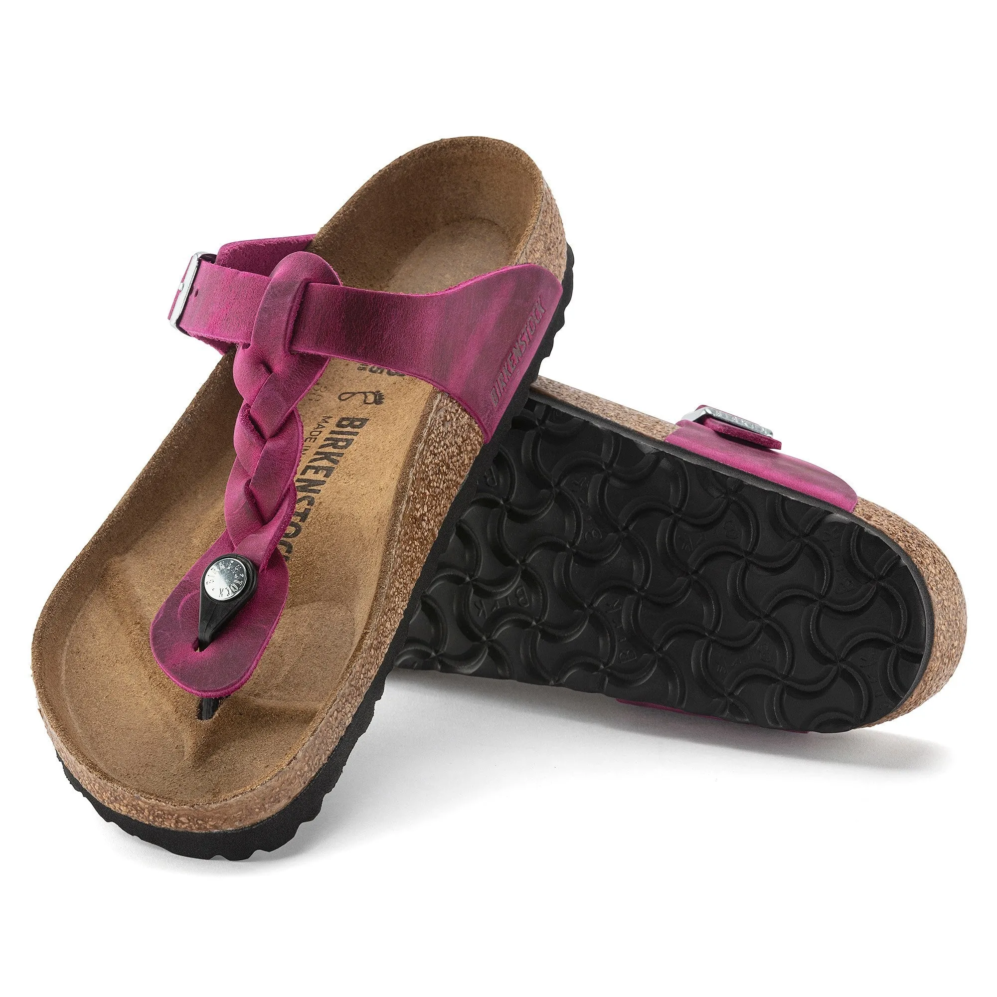 World Step Comfort Walk Gizeh Braided | Oiled Leather | Festival Fuchsia