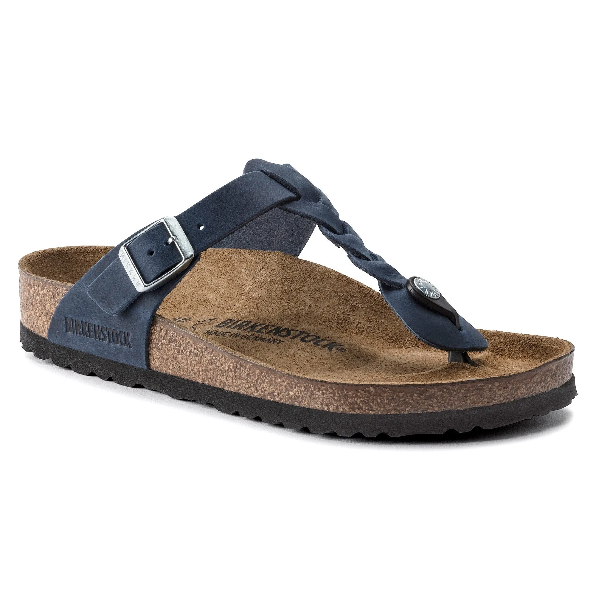 Gizeh Braided | Oiled Leather | Navy Sky View Casual