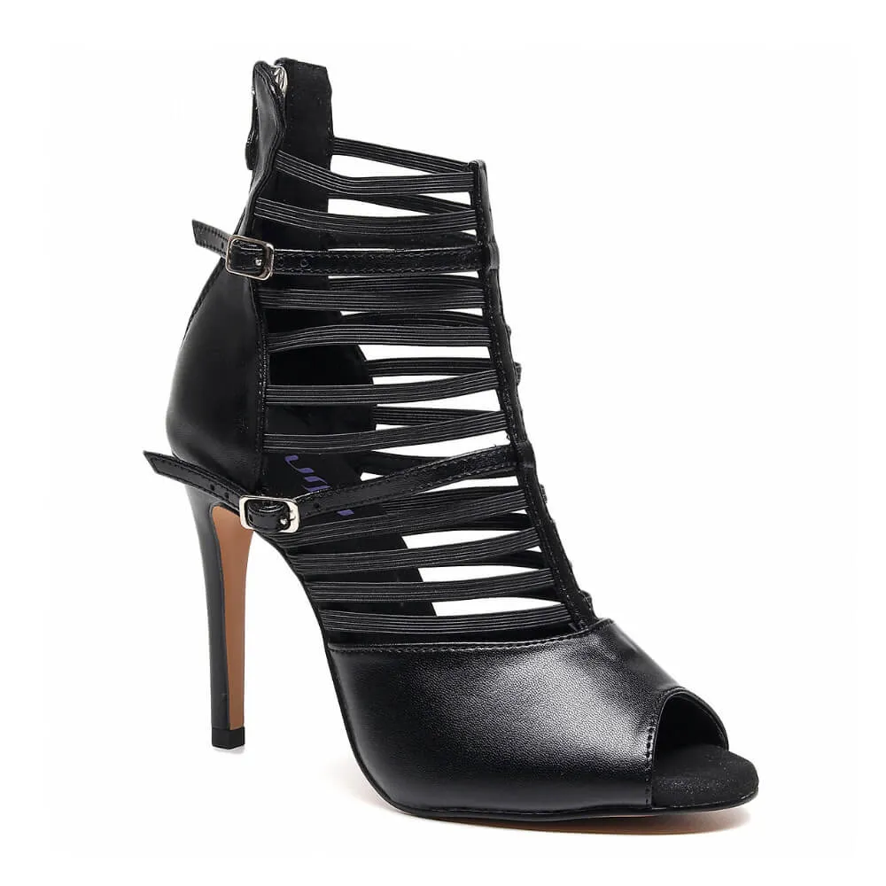 Relle - Black Vegan Leather - Street Sole Easy Step Perfect Match