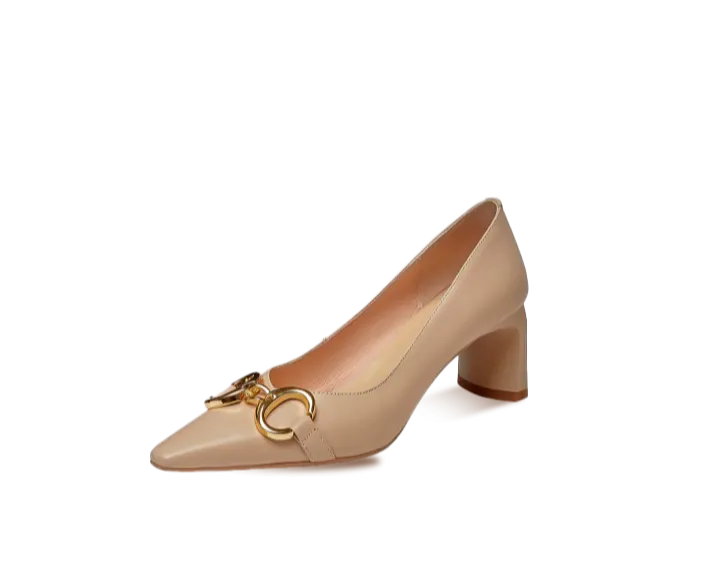 Gigi Square Pointed Toe Block Heel Pumps Luxe Touch Dressy Pumps