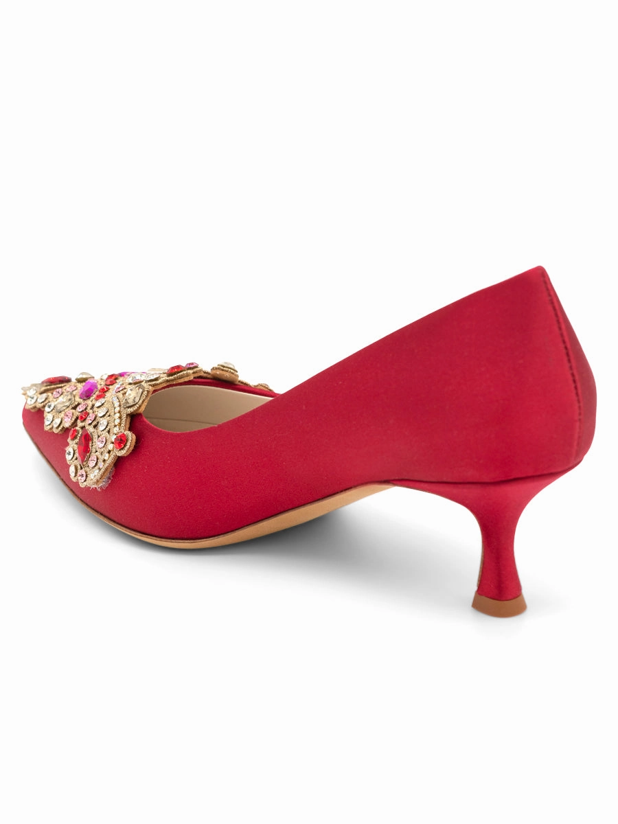 Boosted Height Sabrina Pointed Toe Kitten Heel