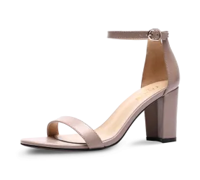 Heather Block High Heel Sandals Birthday Spark Airport Glam