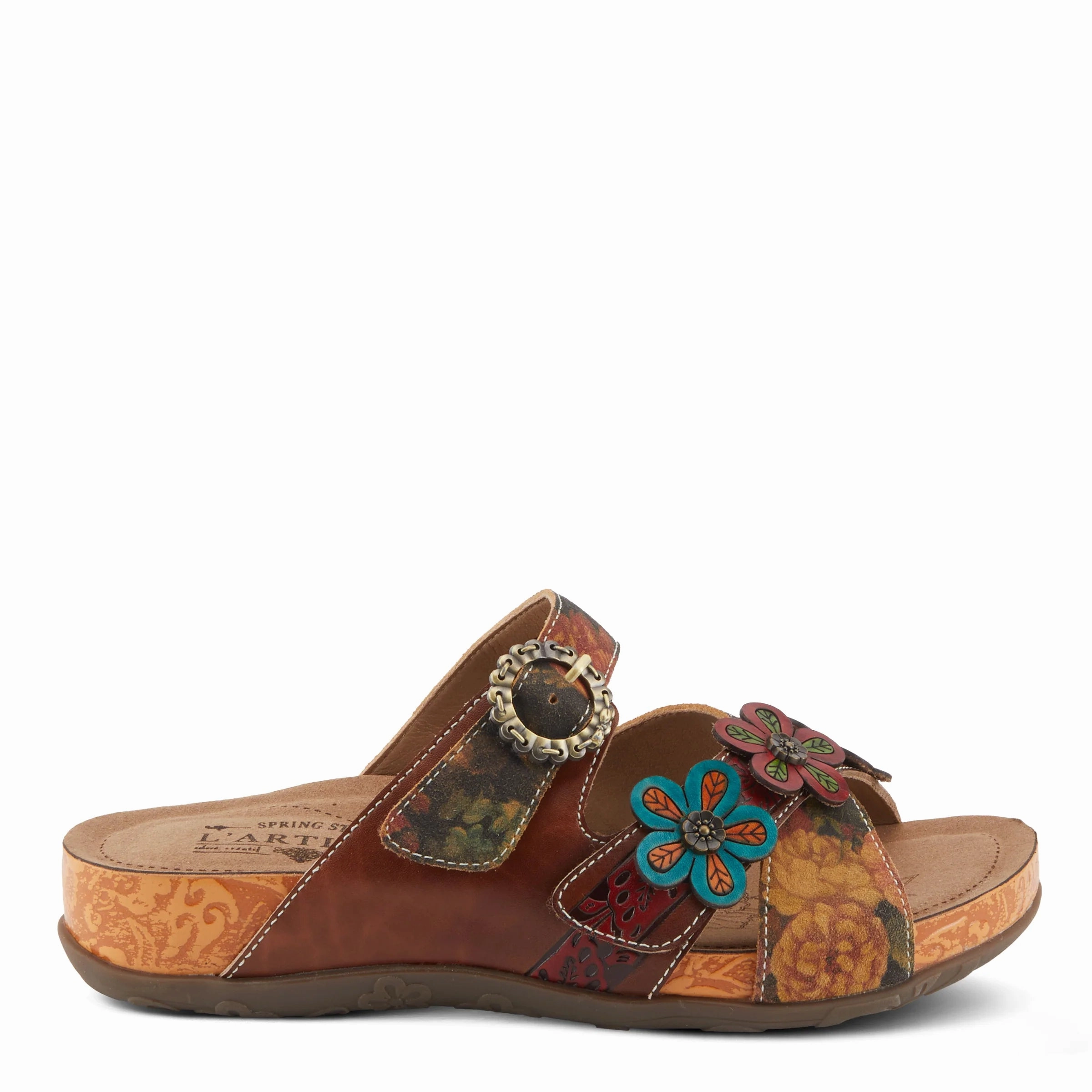 Friend Meet Casual Beach Sandals L'ARTISTE WOMENS CAELANA - BROWN MULTI