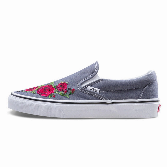 Spring Bloom Dance Floor l Vans Mens & Womens Classic SLIP-ON Low-top Skateboarding Shoes
