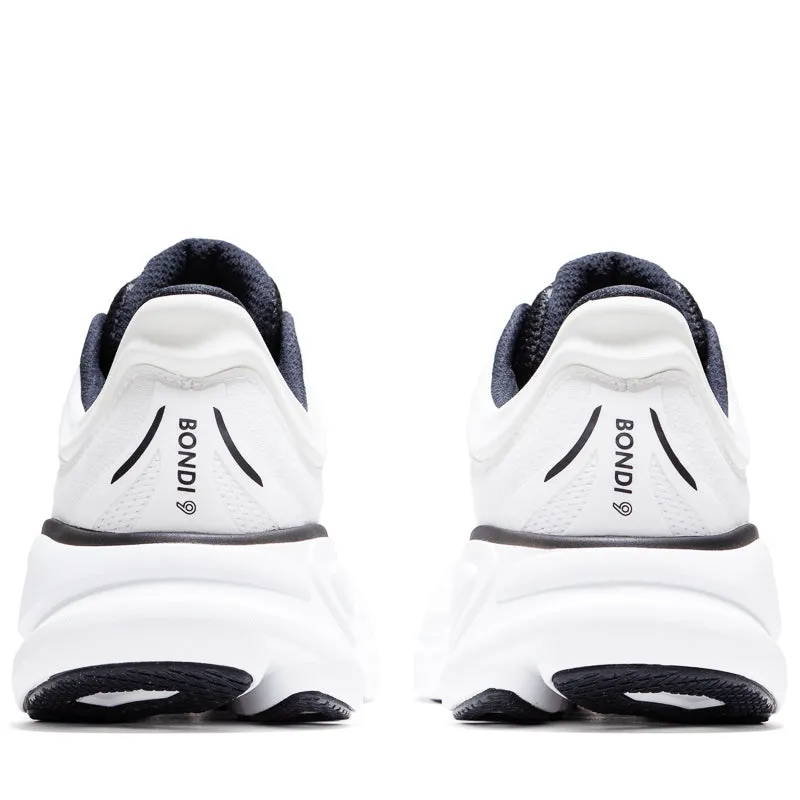 running in a train station area shoes Hoka Bondi 9 - White/Black