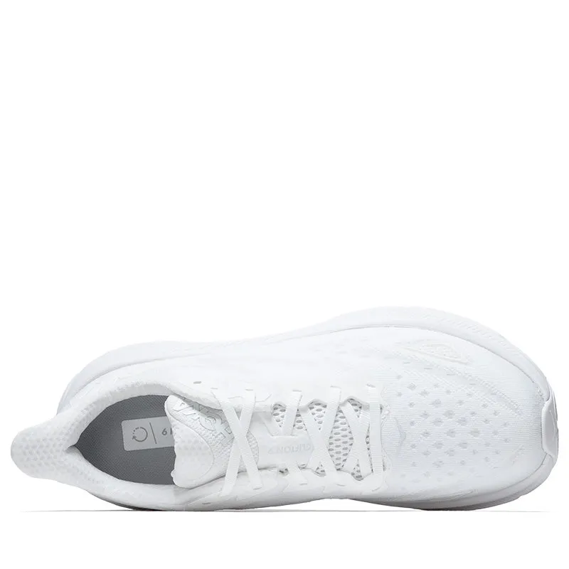Hoka Clifton 9 - White/White retro - style shoes