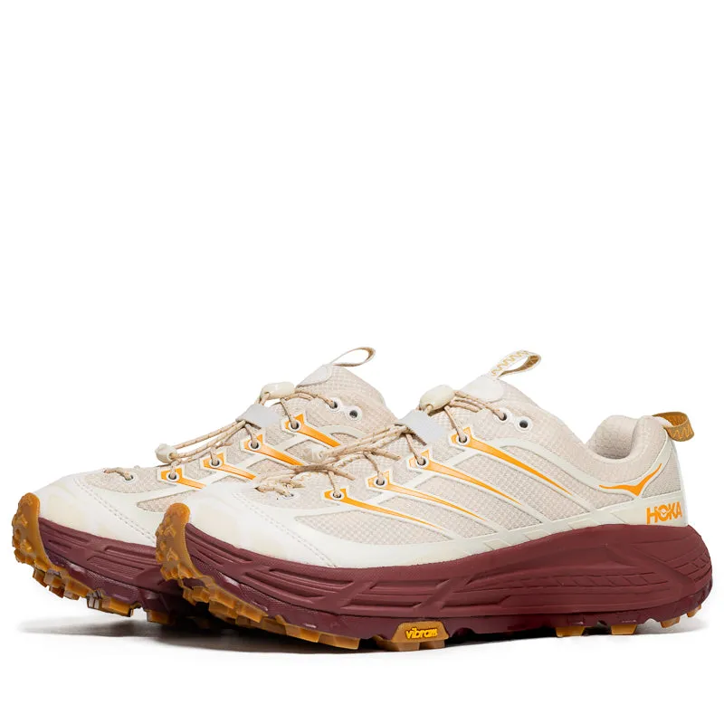 Hoka Mafate Three2 - Vanilla/Varsity Burgundy quiet - operation - noiselessness shoes