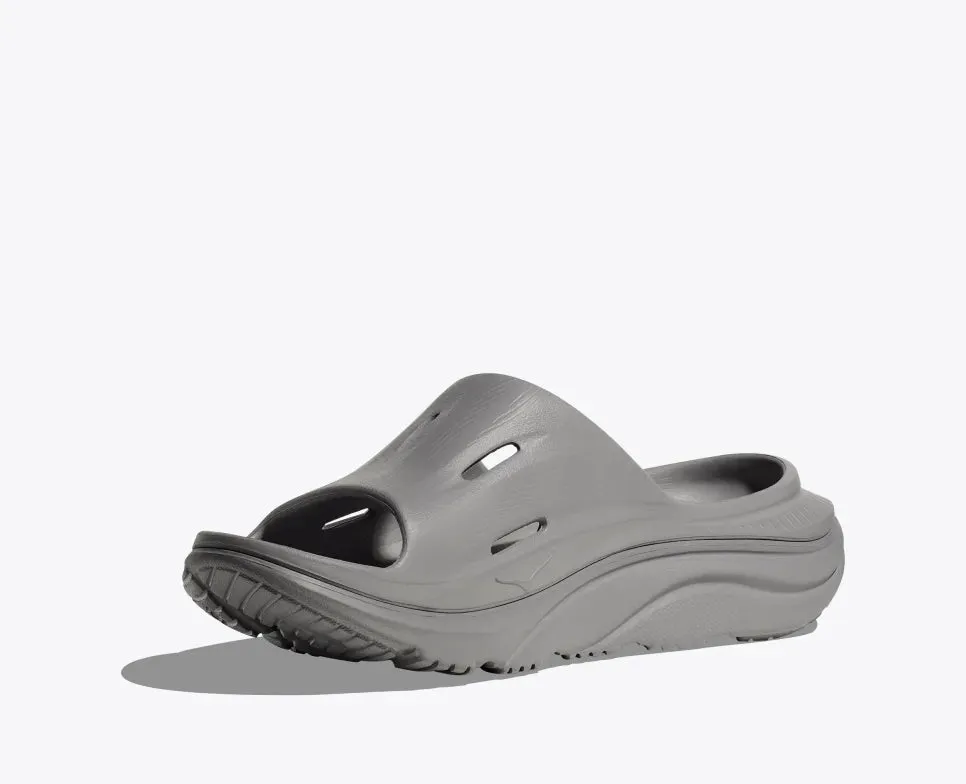 HOKA ORA RECOVERY SLIDE - GREY / GREY Elegant Shoes Foot Stability