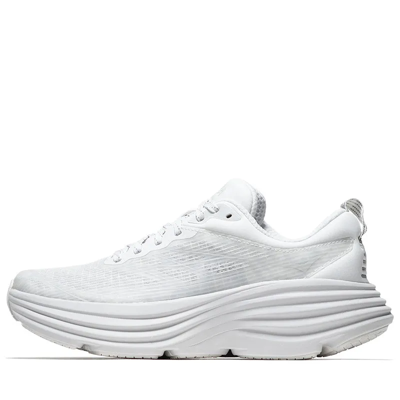 Hoka U Bondi 8 TS Caged - White/Cosmic Grey Comfort - fit running shoes for outdoor adventurers