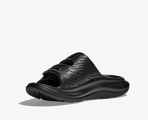 HOKA ORA LUXE SLIDE  - BLACK Chic Beach Shoes Trendy Footwear Design