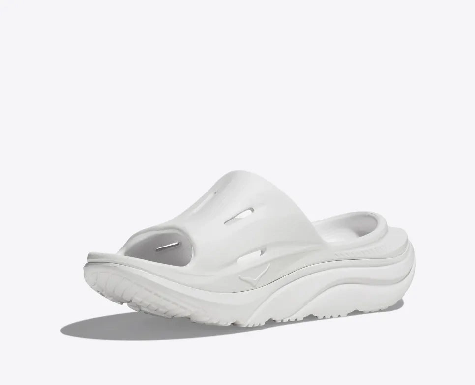 Sun Ready Sporty Outdoor Footwear HOKA ORA RECOVERY SLIDE - WHITE / WHITE