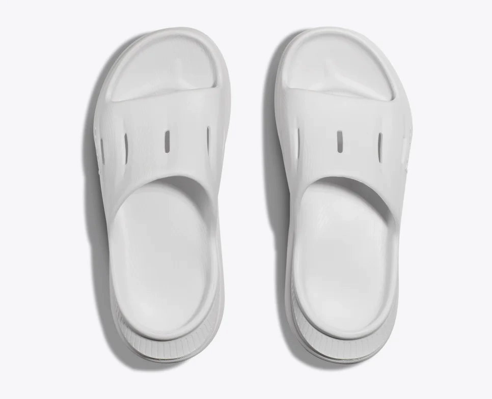 HOKA ORA RECOVERY SLIDE - WHITE / WHITE Smart Design Boardwalk Glam